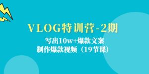 (11520期)VLOG特训营-2期:写出10w+爆款文案,制作爆款视频(19节课)-网创项目