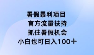 暑假暴利直播项目，官方流量扶持，把握暑假机会【揭秘】-网创项目