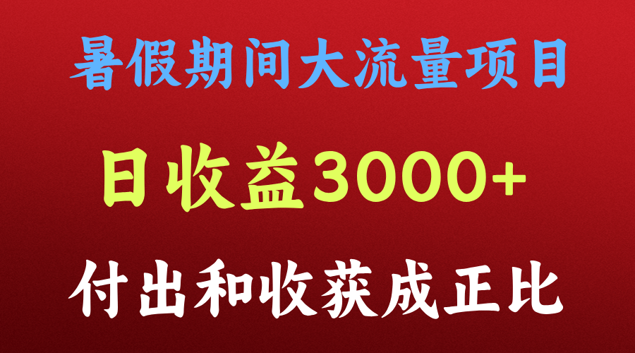一天收益3000+，暑假期间， 这个项目才是真火-网创项目