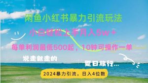 （11650期）2024暑假赚钱项目小红书咸鱼暴力引流，简单无脑操作，每单利润500+，…-网创项目