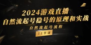 2024游戏直播自然流起号稳号的原理和实战，自然流起号流程（11节）-网创项目