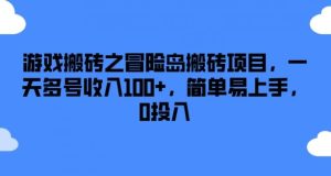 游戏搬砖之冒险岛搬砖项目，一天多号收入100+，简单易上手，0投入【揭秘】-网创项目