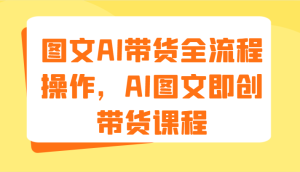 图文AI带货全流程操作，AI图文即创带货课程（9节）-网创项目