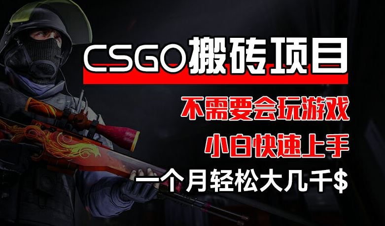 CSGO 装备搬砖项目，操作简单，不需要会玩游戏，小白也能快速上手，一个月轻松大几千【揭秘】-网创项目