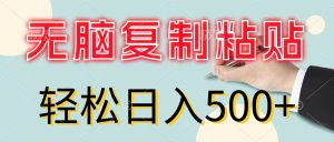 （11805期）无脑复制粘贴，小白轻松上手，零成本轻松日入500+-网创项目