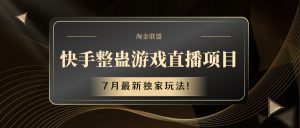 快手游戏整蛊直播项目 七月最新独家玩法-网创项目