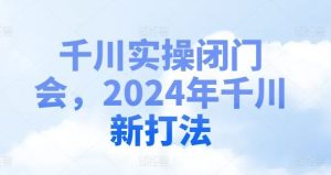 千川实操闭门会，2024年千川新打法-网创项目