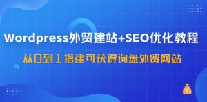 （11911期）WordPress-外贸建站+SEO优化教程：从0到1搭建可获得询盘外贸网站-57节课-网创项目
