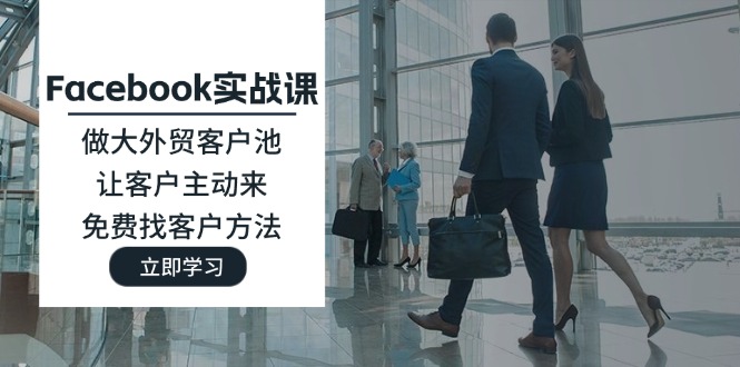 (11913期)Facebook实战课:做大外贸客户池,让客户主动来,免费找客户方法-网创项目