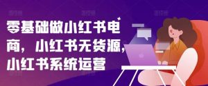 零基础做小红书电商,小红书无货源,小红书系统运营-网创项目