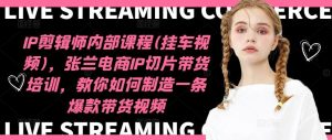 IP剪辑师内部课程(挂车视频)，张兰电商IP切片带货培训，教你如何制造一条爆款带货视频-网创项目