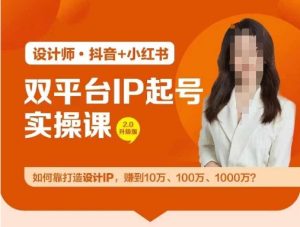 双平台IP起号实操营,教你如何靠打造设计IP,赚到10万、100万、1000万?-网创项目