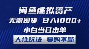 （12187期）闲鱼虚拟资产 无需囤货 日入1000+ 小白当日出单 人性玩法 复购不断-网创项目
