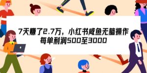 （12192期）7天收了2.7万，小红书咸鱼无脑操作，每单利润500至3000-网创项目