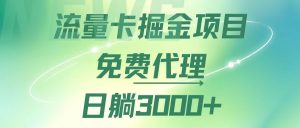 (12321期)流量卡掘金代理,日躺赚3000+,变现暴力,多种推广途径-网创项目