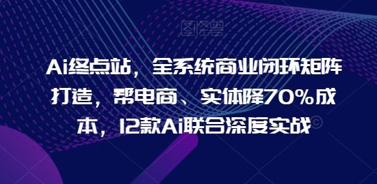 Ai终点站，全系统商业闭环矩阵打造，帮电商、实体降70%成本，12款Ai联合深度实战【0906更新】-网创项目