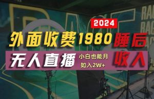 外面收费1980的支付宝无人直播技术+素材，认真看半小时就能开始做，真正睡后收入【揭秘】-网创项目