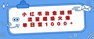 小红书治愈视频,流量超级火爆,单日变现1000+-网创项目