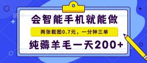2025年零撸手机项目 二十秒一单 纯薅羊毛 一天200+做就有-网创项目