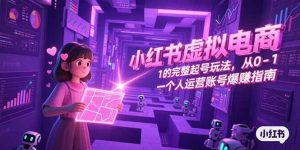 小红书虚拟电商，从0-1的完整起号玩法，一个人运营账号爆赚指南-网创项目