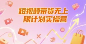 短视频带货无上限计划实操营,新人短视频带货工具流养号破播文案运营篇课程-网创项目