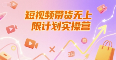 短视频带货无上限计划实操营，新人短视频带货工具流养号破播文案运营篇课程-网创项目