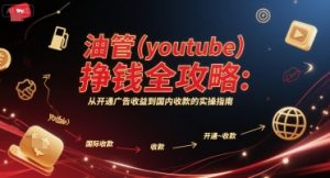 油管(youtube)挣钱全攻略：从开通广告收益到国内收款的实操指南-网创项目