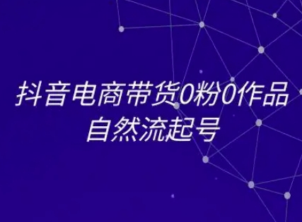抖音电商带货0粉0作品自然流起号，抖音电商教程-网创项目
