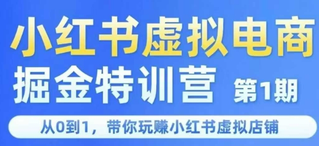 小红书虚拟电商掘金特训营第1期，从0到1，带你玩转小红书虚拟店铺-网创项目