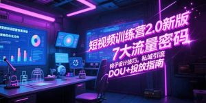 短视频训练营2.0新版，7大流量密码/钩子设计技巧/私域引流/DOU+投放指南-网创项目