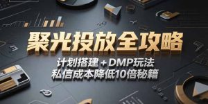2025小红书聚光投放全攻略，计划搭建+DMP玩法，私信成本降低10倍秘籍-网创项目