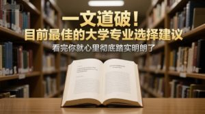 付费文章：一文道破！目前最佳的大学专业选择建议，看完你就心里彻底踏实明朗了-网创项目