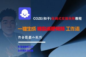 COZE(扣子)保姆式实操拆解教程，一键生成爆款减肥视频工作流，批量产出高质量视频-网创项目