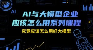 AI与大模型企业应该怎么用系列课程，究竟应该怎么用好大模型-网创项目