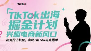 TikTok出海掘金计划，兴趣电商新风口，出海抢占坑位，实现TikTok电商爆单-网创项目