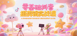 零基础抖音短视频拍摄剪辑实战课,从剪映基础操作到高级技巧爆款视频制作全流程-网创项目