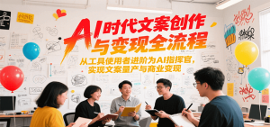 AI时代文案创作与变现全流程，从工具使用者进阶为AI指挥官，实现文案量产与商业变现-网创项目