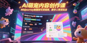 AI萌宠内容创作课，Midjourney制图到可灵视频，数字人带货玩法-网创项目