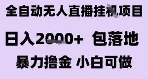 最新全自动抖音无人直播挂G项目，日入2k+ 包落地暴力撸金，小白可做【揭秘】-网创项目
