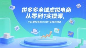 拼多多全域虚拟电商从零到1实操课,小白虚拟电商从0到1实操到精通-网创项目
