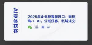 AI实体获客,2025年企业获客新风口:微信+ AI,公域获客,私域成交-网创项目