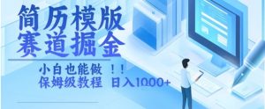 简历模版赛道掘金,小白也能做,保姆级教程,日入1k+【揭秘】-网创项目