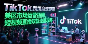 TikTok跨境电商变现课，美区市场运营指南，短视频直播双轨流量攻略-网创项目