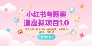 小红书考题赛道虚拟项目1.0,蓝海选品+笔记矩阵+店铺运营,单号月赚5000+-网创项目