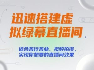 迅速搭建虚拟绿幕直播间,适合各行各业、视频拍摄,实现你想要的直播间效果-网创项目