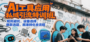 AI工具应用私域引流特训班,规则避坑、设备选择、爆款选题、精准转化全流程-网创项目
