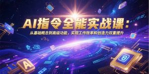 AI指令全能实战课：从基础概念到高级功能，实现工作效率和创造力双重提升-网创项目
