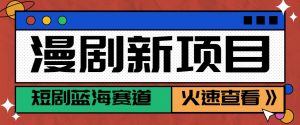 短剧新赛道—动漫短剧玩法，目前红利期月收益轻松达到6000+-网创项目