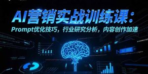 AI营销实战训练课：Prompt优化技巧，行业研究分析，内容创作加速-网创项目