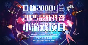 抖音小游戏，日赚2000＋2025最火赛道-网创项目
